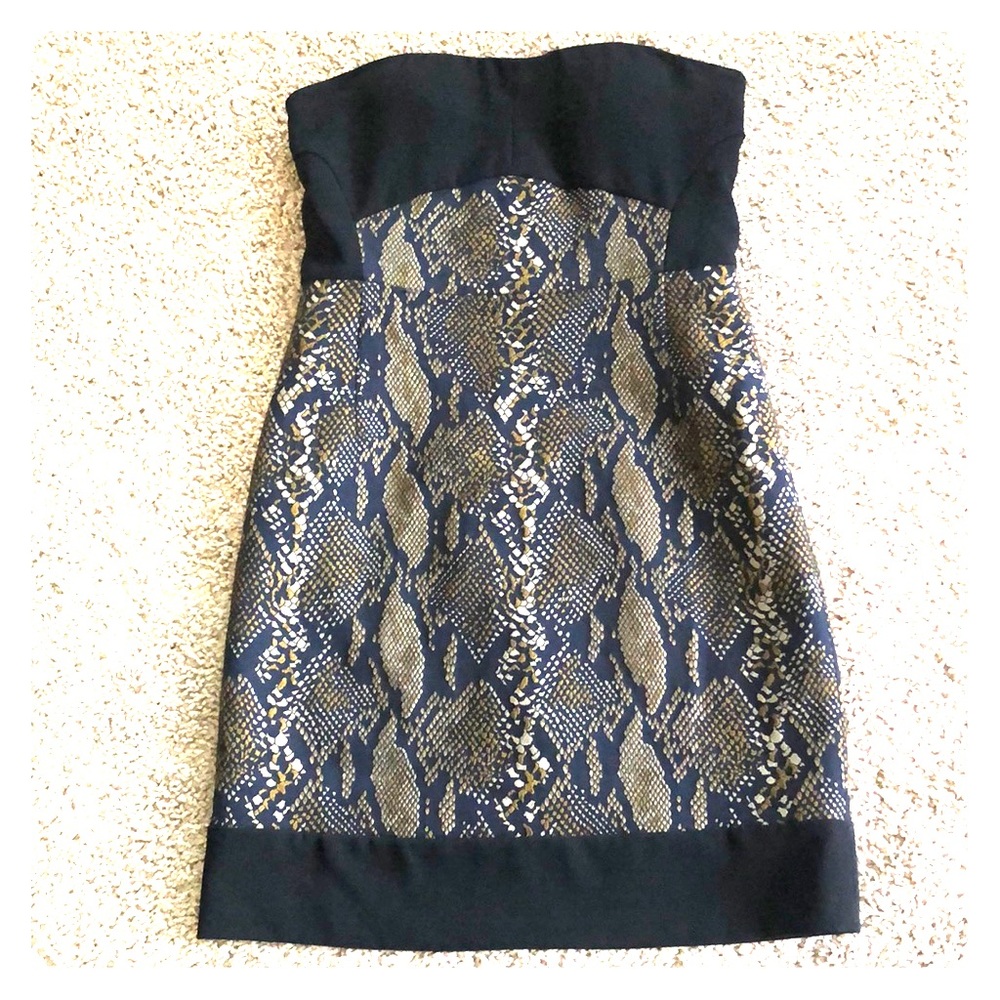 Diane Von Furstenberg Dress Strapless Black SZ 6